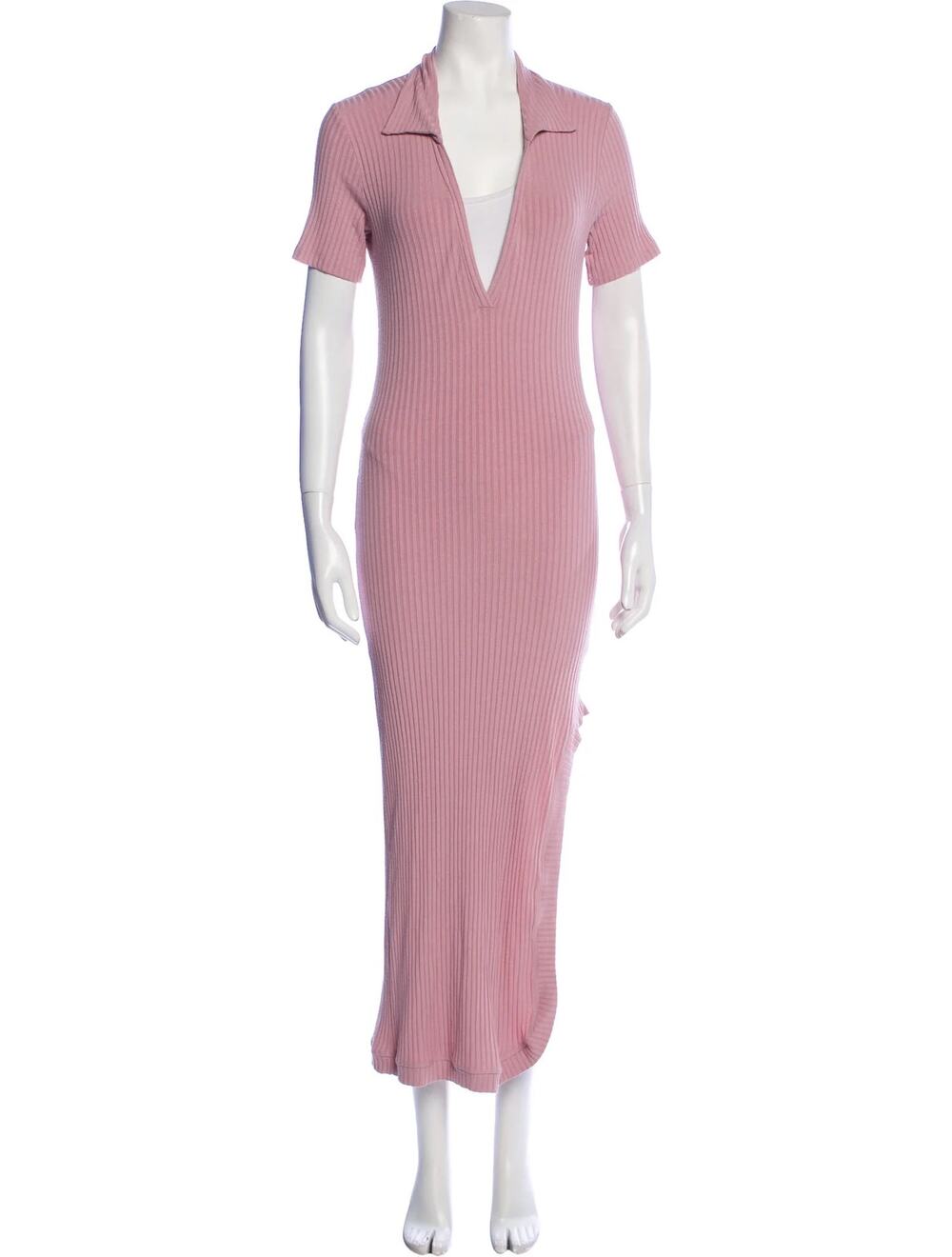 Alix NYC Ribbed Maxi Dress Long Size Small Viscose Short Sleeve Bodycon Fitted